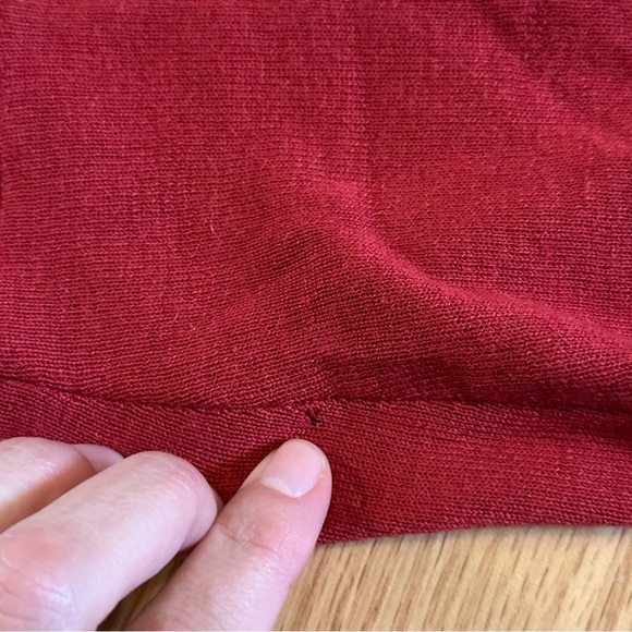 Eileen fisher silk cashmere blend size petite medium cardigan in red - Picture 3 of 7